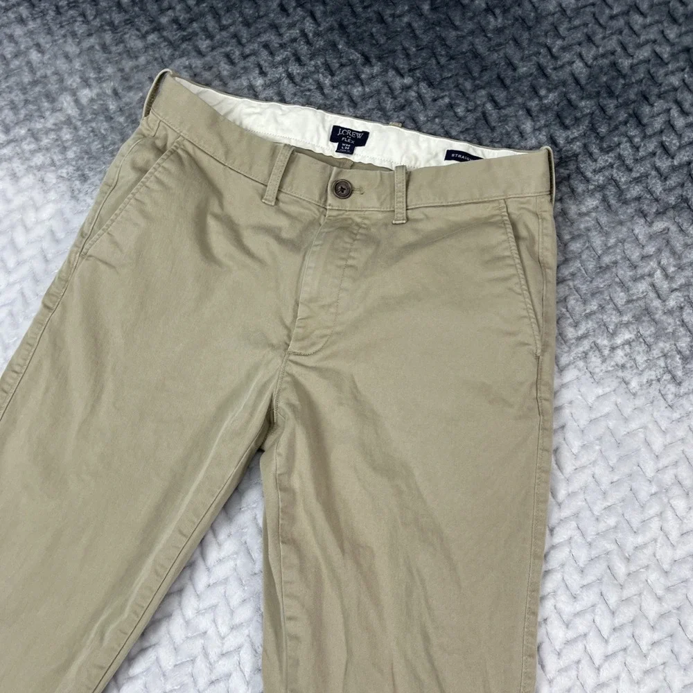 J. Crew Straight Fit Flex Chino‎ Pants Men's 30x32 Beige Cotton H3186